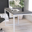 Berlin 47 Inch Computer Desk with Wood Grain Finish & Open Metal Frame