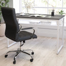 Berlin 47 Inch Computer Desk with Wood Grain Finish & Open Metal Frame