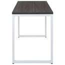 Berlin 47 Inch Computer Desk with Wood Grain Finish & Open Metal Frame