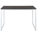 Berlin 47 Inch Computer Desk with Wood Grain Finish & Open Metal Frame