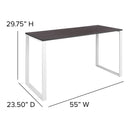 Corbin 55" Computer Desk with Wood Grain Finish & Open Metal Frame