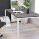 Corbin 55" Computer Desk with Wood Grain Finish & Open Metal Frame