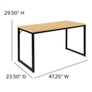 Berlin 47 Inch Computer Desk with Wood Grain Finish & Open Metal Frame