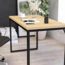 Berlin 47 Inch Computer Desk with Wood Grain Finish & Open Metal Frame