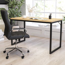 Berlin 47 Inch Computer Desk with Wood Grain Finish & Open Metal Frame