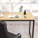 Berlin 47 Inch Computer Desk with Wood Grain Finish & Open Metal Frame