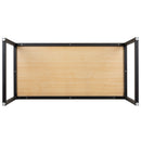 Berlin 47 Inch Computer Desk with Wood Grain Finish & Open Metal Frame