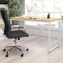 Berlin 47 Inch Computer Desk with Wood Grain Finish & Open Metal Frame