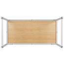 Berlin 47 Inch Computer Desk with Wood Grain Finish & Open Metal Frame