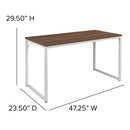 Berlin 47 Inch Computer Desk with Wood Grain Finish & Open Metal Frame