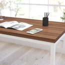 Berlin 47 Inch Computer Desk with Wood Grain Finish & Open Metal Frame