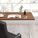 Berlin 47 Inch Computer Desk with Wood Grain Finish & Open Metal Frame