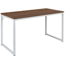 Berlin 47 Inch Computer Desk with Wood Grain Finish & Open Metal Frame