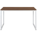 Berlin 47 Inch Computer Desk with Wood Grain Finish & Open Metal Frame