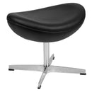 Olwen Saddle Wing Ottoman Modern Faux Leather Footrest with Chrome Base