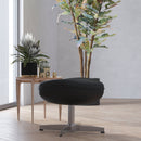 Olwen Saddle Wing Ottoman Modern Faux Leather Footrest with Chrome Base