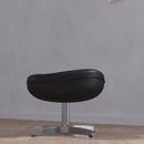 Olwen Saddle Wing Ottoman Modern Faux Leather Footrest with Chrome Base