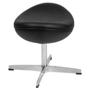 Olwen Saddle Wing Ottoman Modern Faux Leather Footrest with Chrome Base