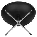 Olwen Saddle Wing Ottoman Modern Faux Leather Footrest with Chrome Base