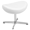 Olwen Saddle Wing Ottoman Modern Faux Leather Footrest with Chrome Base