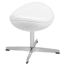 Olwen Saddle Wing Ottoman Modern Faux Leather Footrest with Chrome Base
