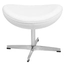 Olwen Saddle Wing Ottoman Modern Faux Leather Footrest with Chrome Base