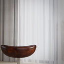 Olwen Saddle Wing Ottoman Modern Faux Leather Footrest with Chrome Base