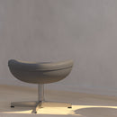 Olwen Saddle Wing Ottoman Modern Faux Leather Footrest with Chrome Base