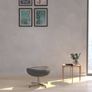 Olwen Saddle Wing Ottoman Modern Faux Leather Footrest with Chrome Base