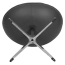 Olwen Saddle Wing Ottoman Modern Faux Leather Footrest with Chrome Base