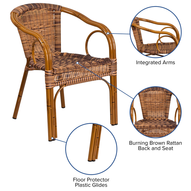 Esna Series Stacking Rattan Patio Chair