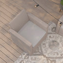 Malmok Outdoor Furniture Resin Chair Light Gray Faux Rattan Wicker Pattern Patio Chair With All-Weather Beige Cushion