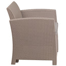 Malmok Outdoor Furniture Resin Chair Light Gray Faux Rattan Wicker Pattern Patio Chair With All-Weather Beige Cushion