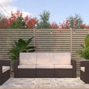 Malmok Outdoor Furniture Resin Sofa Chocolate Brown Faux Rattan Wicker Pattern Patio 3-Seat Sofa With All-Weather Beige Cushions