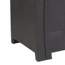 Malmok Outdoor Furniture Resin Chair Dark Gray Faux Rattan Wicker Pattern Patio Chair With All-Weather Beige Cushion