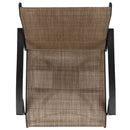 Set of 2 Brett High Back Bar Height Swivel Patio Stools with Powder Coated Metal Frames and Textilene Upholstery