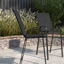 Set of 2 Manado Series Metal Bar Height Patio Chairs with Flex Comfort Material