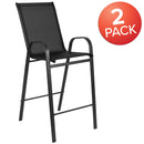 Set of 2 Manado Series Metal Bar Height Patio Chairs with Flex Comfort Material
