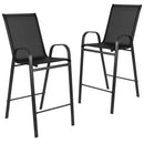 Set of 2 Manado Series Metal Bar Height Patio Chairs with Flex Comfort Material