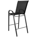 Set of 2 Manado Series Metal Bar Height Patio Chairs with Flex Comfort Material