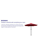 Bali 9' Round UV Resistant Outdoor Patio Umbrella With Height Lever And 33° Push Button Tilt