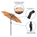 Bali 9' Round UV Resistant Outdoor Patio Umbrella With Height Lever And 33° Push Button Tilt