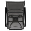 Set of 2 Brett High Back Bar Height Swivel Patio Stools with Powder Coated Metal Frames and Textilene Upholstery