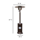 Bronze Finished Stainless Steel 7.5' Tall 40,000 BTU Outdoor Propane Patio Heater with Wheels
