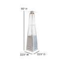 Stainless Steel Pyramid Shape Portable Outdoor Patio Heater - 7.5 Feet Tall in Silver
