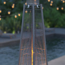 Stainless Steel Pyramid Shape Portable Outdoor Patio Heater - 7.5 Feet Tall in Silver