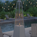 Stainless Steel Pyramid Shape Portable Outdoor Patio Heater - 7.5 Feet Tall in Silver