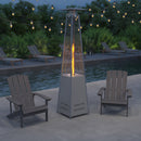 Stainless Steel Pyramid Shape Portable Outdoor Patio Heater - 7.5 Feet Tall in Silver