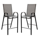 Set of 2 Manado Series Metal Bar Height Patio Chairs with Flex Comfort Material