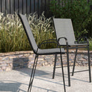 Set of 2 Manado Series Metal Bar Height Patio Chairs with Flex Comfort Material